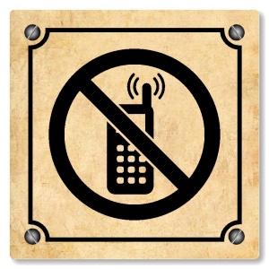 Zákaz telefonování, 148x148mm, pergamen, Kansas